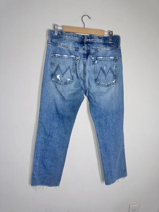 Mother Denim The Scrapper Cuff Ankle Fray Jeans in Take Me Higher - Picture 3 of 11